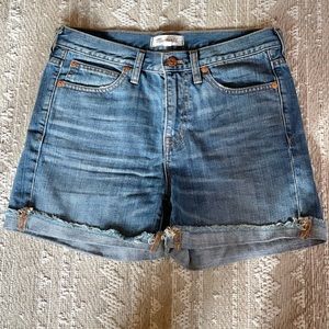 Madewell Raw Hem Cuffed Denim Shorts 27